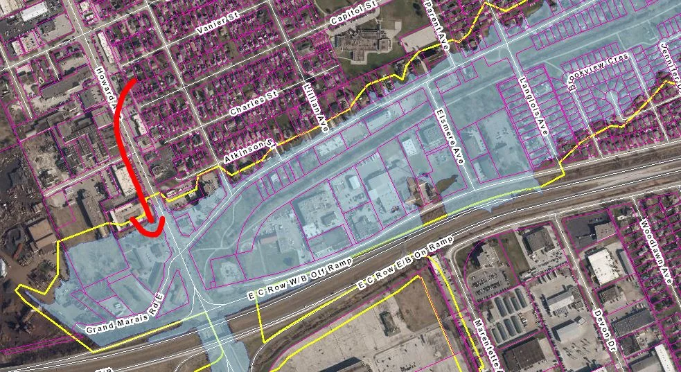 Floodplain area in Windsor-Essex